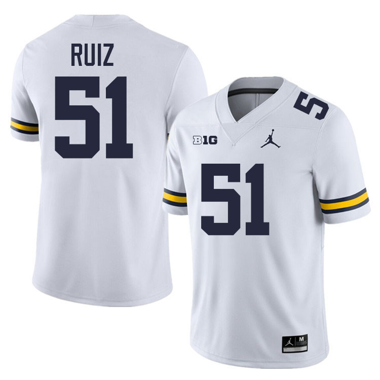 Cesar Ruiz Michigan Jersey,Michigan Wolverines #51 Cesar Ruiz Jersey Youth-White